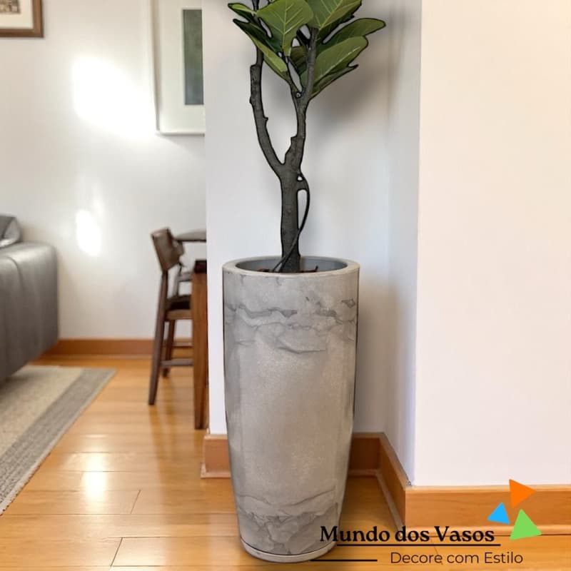Vaso De Planta Coluna Polida N04 C/ Prato