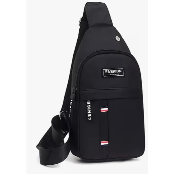 Bolsa Tiracolo Pochete Masculina Transversal Ombro Cor Preto