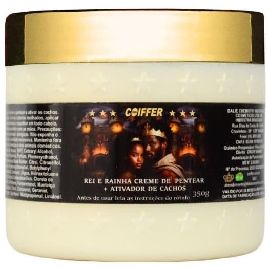 Creme De Pentear+Ativador De Cachos Rei E Rainha Dos Crespos E Cacheados Coiffer 350g