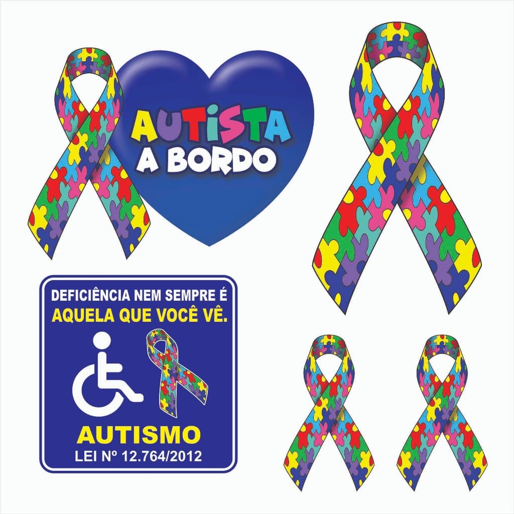 8 Lindos Adesivos Autista, Autismo, sticker adesivo Carro quarto infantil