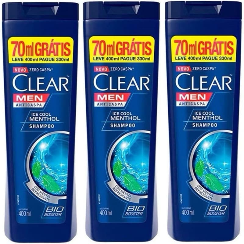 kite 3un Shampoo 400 ml Anticaspa Clear Men Ice Cool Menthol