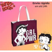 Sacola Retornável Ráfia Ecobag Betty Boop Resistente