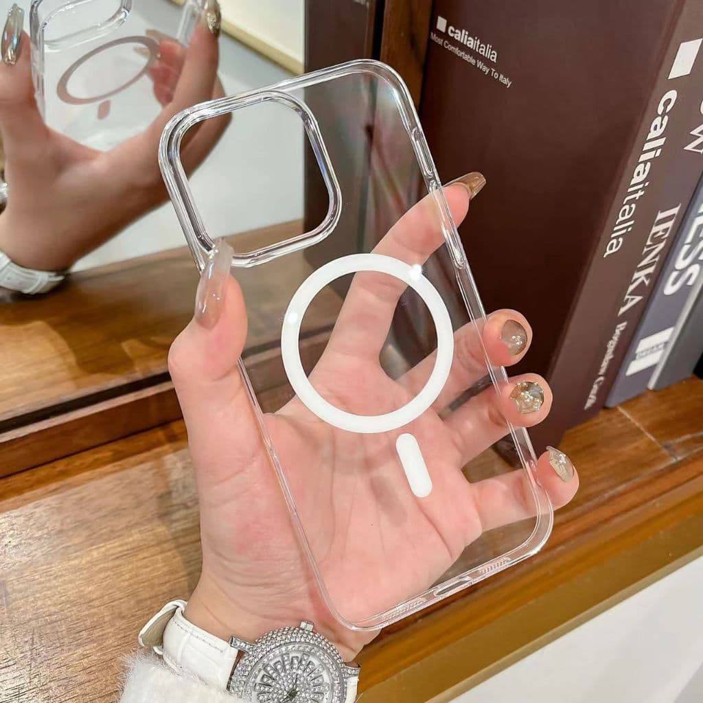 Capinha Magnética Transparente para iPhone | Compatível com MagSafe | Ultra Fina Anti-Amarelamento