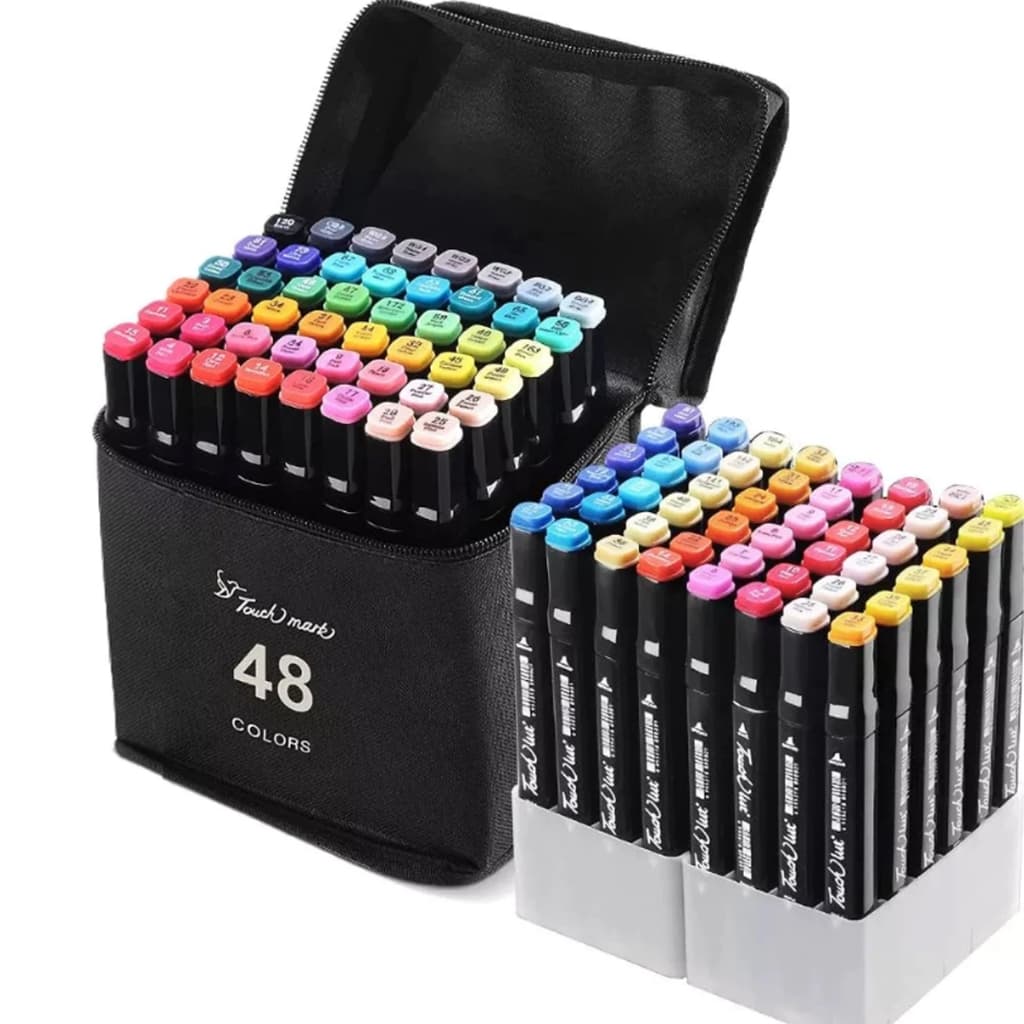 24/36/48/60/80/100/120 Cores Caneta Marcadora canetinhas coloridas Kit Com Ponta Dupla marcador