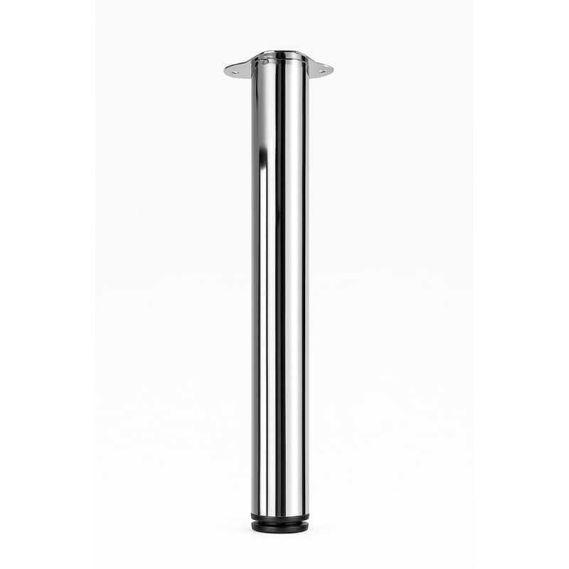 Pe Para Mesa Bancada Escritorio Escrivaninha Redondo Aco Cromado Regulavel 75cm 78cm Nivelador Suporta 75kg