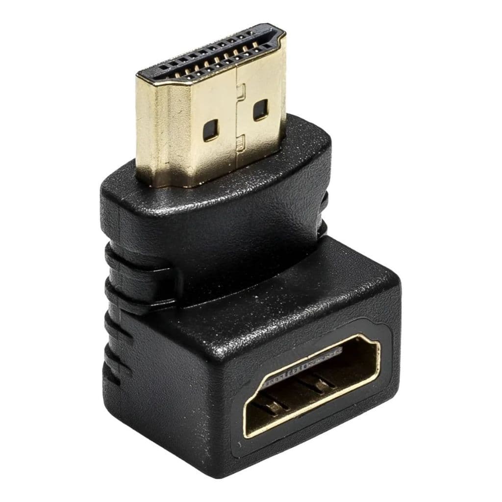 Adaptador Emenda HDMI 90 Graus - Entrada HDMI Macho/Saída HDMI Fêmea