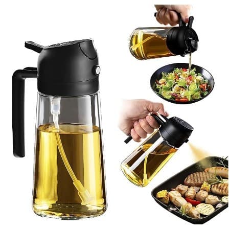 Borrifador Galheteiro Azeite Vinagre 470Ml Vidro Dosador Prático E Elegante Com Bico Em Aço Inox
