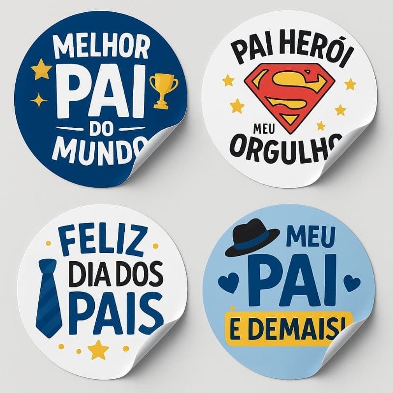 Kit 140 etiquetas adesivas dia dos pais, adesivo dia dos pais - ideal para lembrancinhas