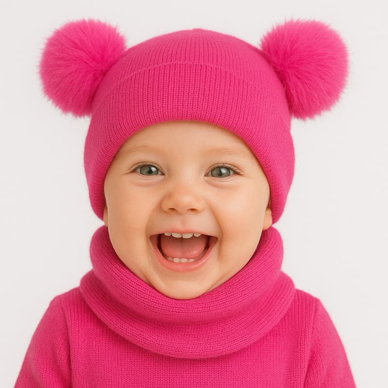 Touca + cachecol para Bebê soft com 2 pompons! forro em fleece super macio e quentinha! ate 2 anos. tecido antialérgico