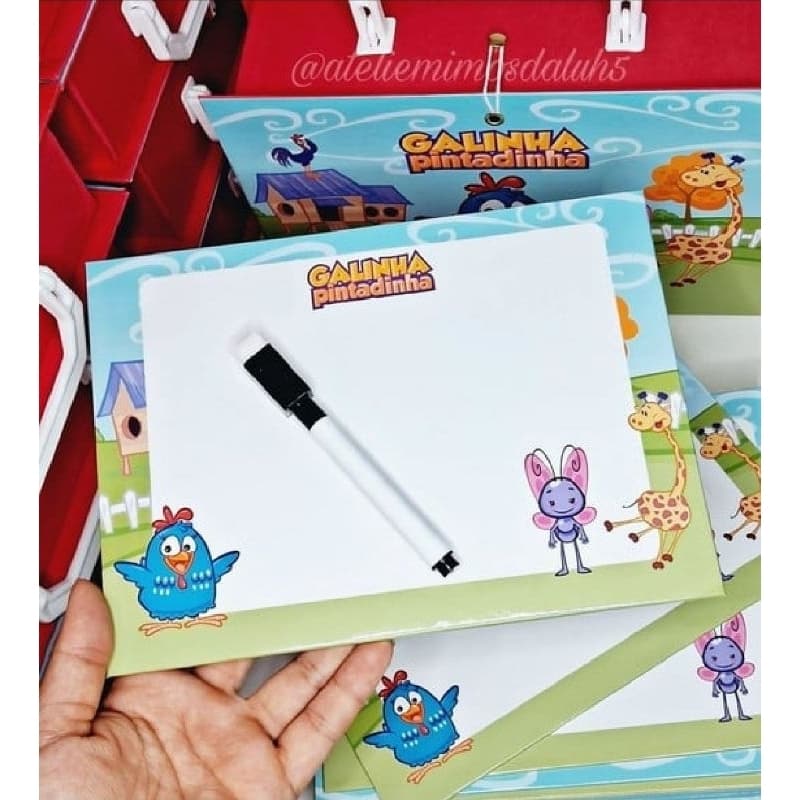 Lousinha Mágica Personalizada + Caneta com apagador Lembrancinha Festa Infantil