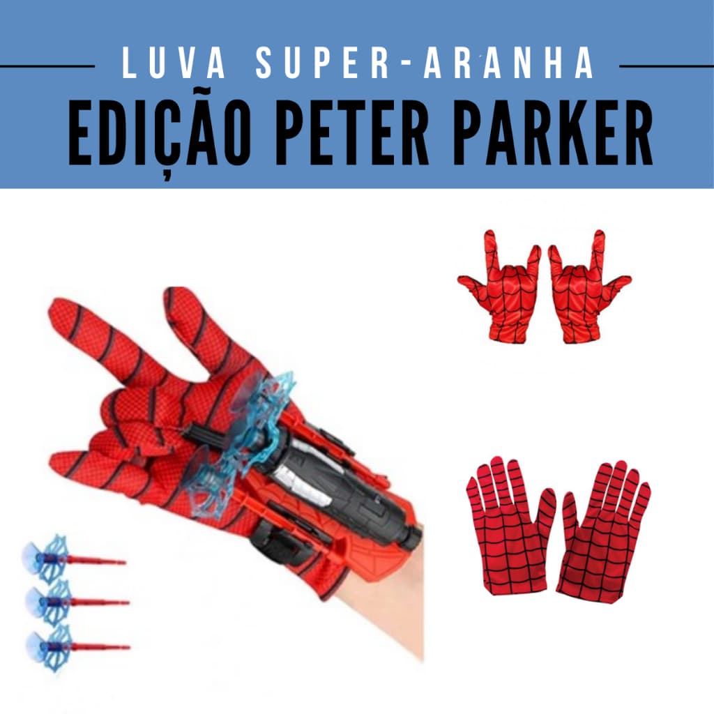 Luva Lança-Teia Super Aranha – Brinquedo Interativo com Disparador + Pulseira Mágica