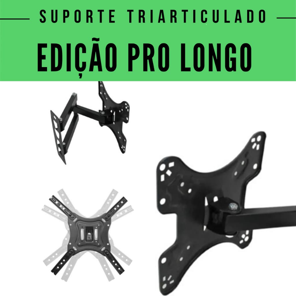 Suporte TV Triarticulado LCD-8604 com Braço Longo – Ajuste Perfeito de 17" a 60" com Estilo e Liberdade Total!