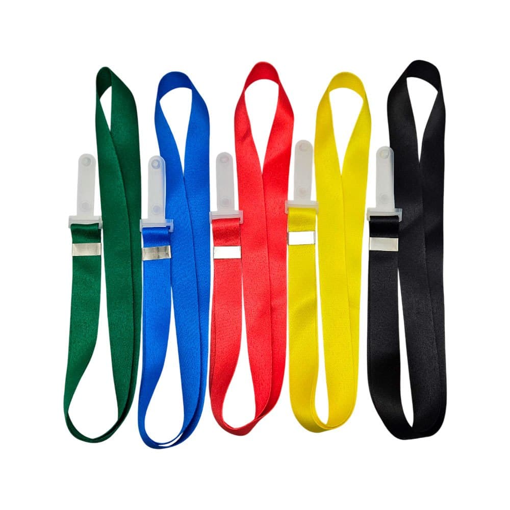 20 Cordões para Crachá Acabamento em Alça Leitosa - 15mm - Diversas Cores