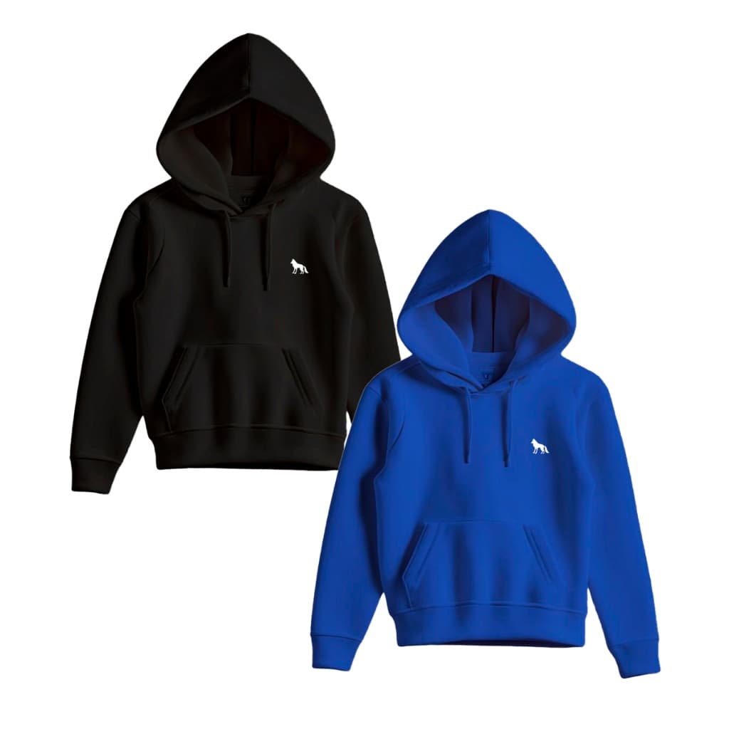 Kit 2 Moletom Infantil Canguru Masculino Com Capuz Várias Cores