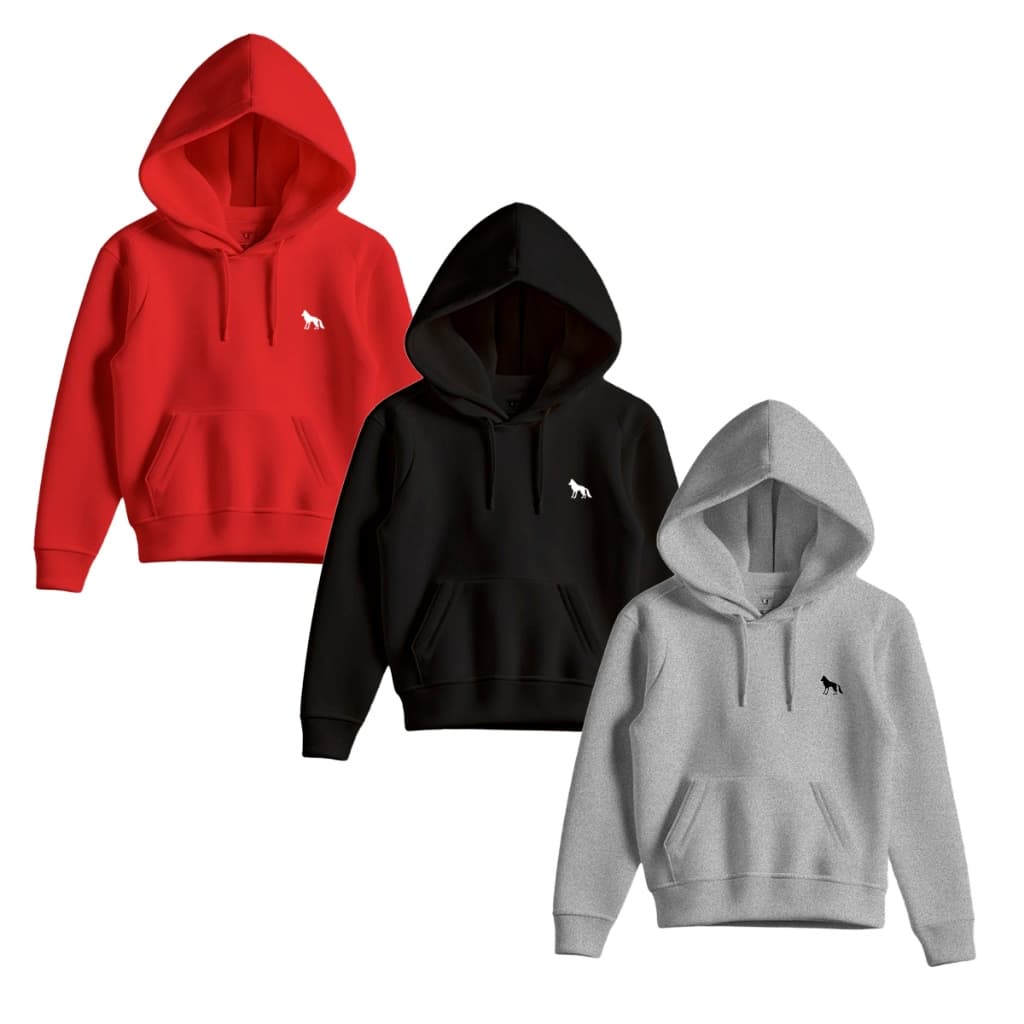 Kit 3 Canguru Infantil Masculino Blusa Com Capuz Várias Cores