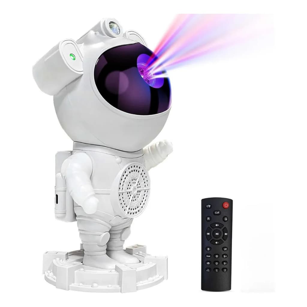 Projetor de Luz Caixa De Som Bluetooth Astronauta De Luz Estrela Galáxia Nebulosa Com Controle Casa