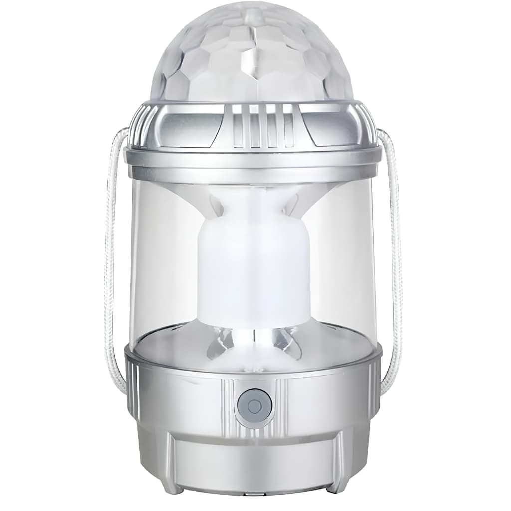 Luminaria Multifuncional + Bateria Lampião Iluminação De Mesa Luz Forte Cinza Casa Iluminação Mesa