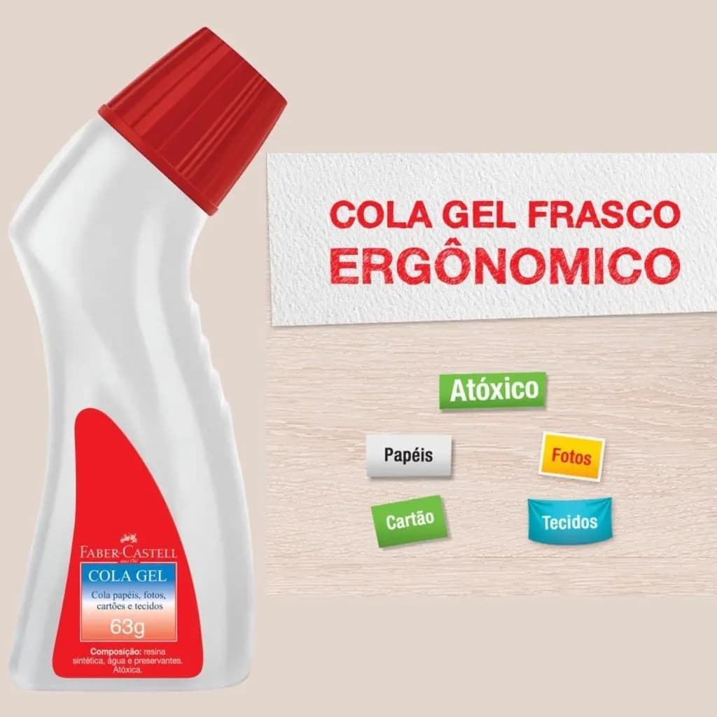 Cola Gel 63G , Faber-Castell Frasco Ergonômico 1-Un