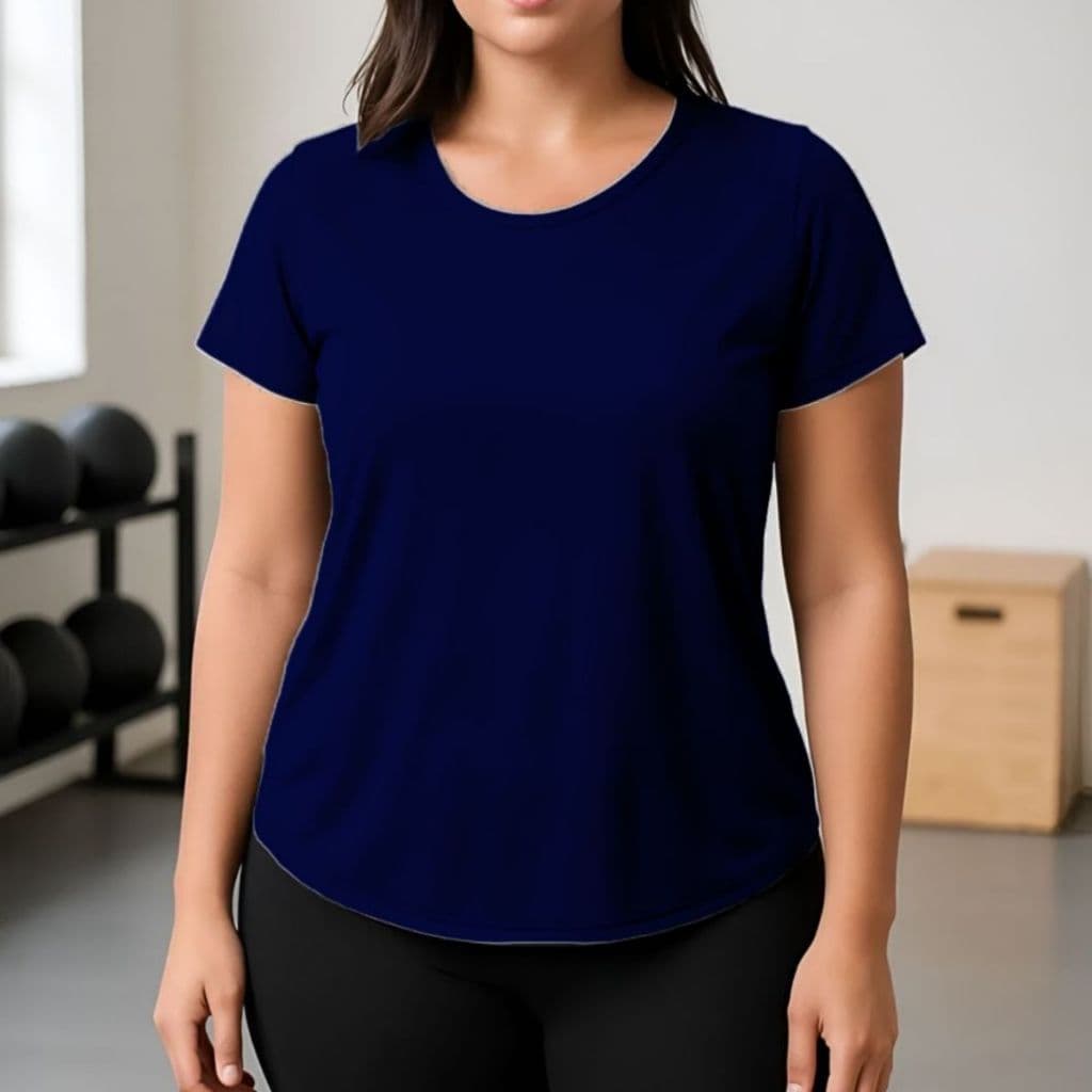 Camiseta Feminina Estilosa 100% Poliamida Dry Fitness Confortável Zero Transparência Fresquinha