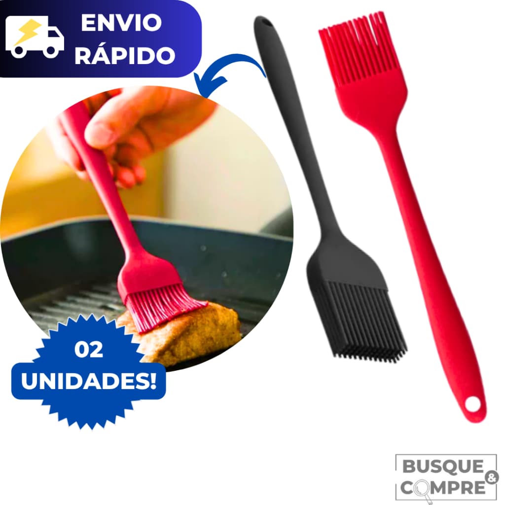 2 Mini Pincel Utensílio Cozinha Bolo Massa Culinário 100% Silicone