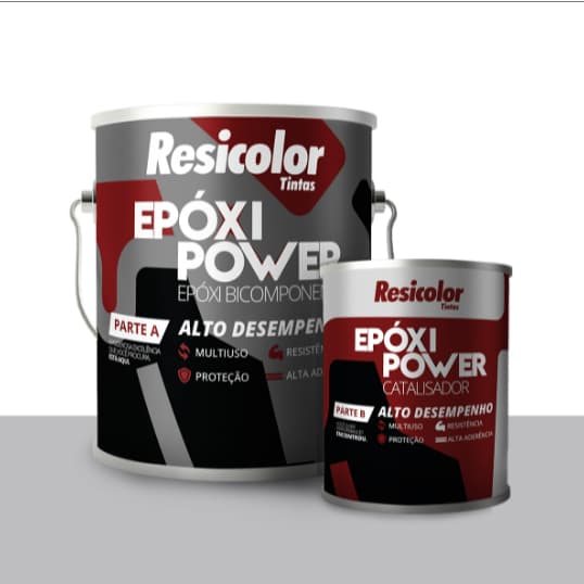 Kit Primer Epóxi Bicomponente Cinza Resicolor 3:1 2,7L + Catalisador 900ml Alvenaria, Piso, Metal e Madeira