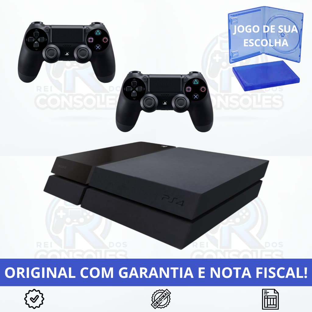 PS4 FAT 500GB Revisado - Controles Originais + Jogo - Garantia Rei dos Consoles
