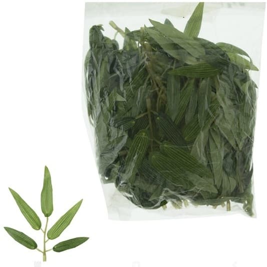 Kit Com 120 Folhas de Bambu de Árvore Mossô Artificial Permanente