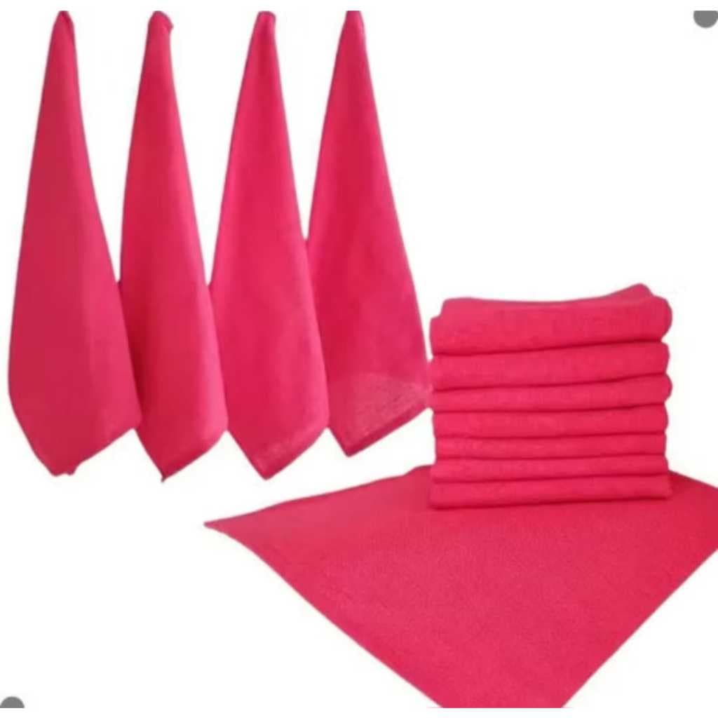 Kit 10 Pano De Prato Pé De Galinha  Rosa- 100% Algodão 41x68