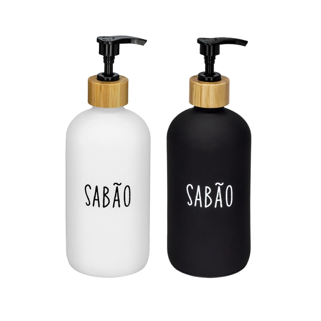 Dispenser Porta Sabonete Líquido Doha Em Vidro 500ml