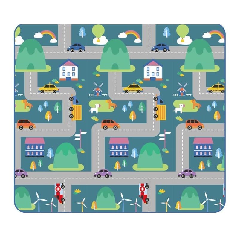 Tapete Infantil de Atividades Dupla face Portátil  Epe Dobrável tatame Com Bag Abc Carros Criança Unissex 180X120