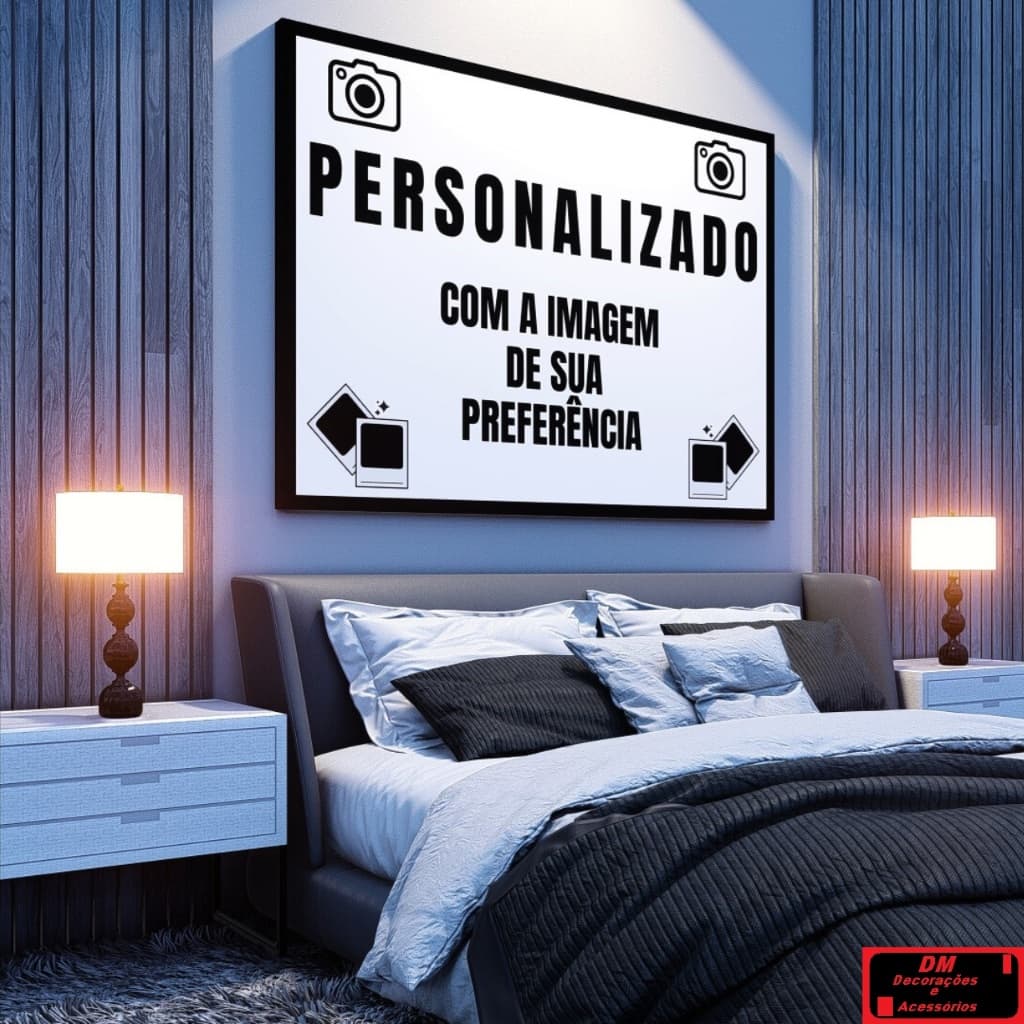Quadro Grande Decorativo Personalizado com Sua Foto Desejada 90x70 cm