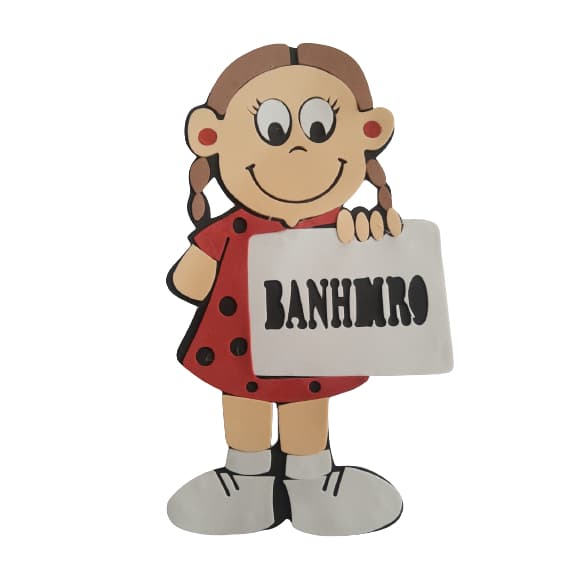 Placa de Banheiro Menina em Eva para Decoração