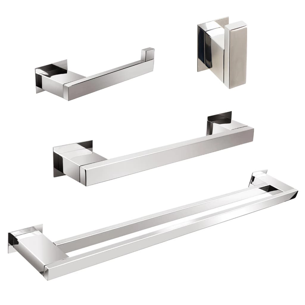 Kit Acessórios Para Banheiros 4 Peças Inox - Kromus Kitrt4a
