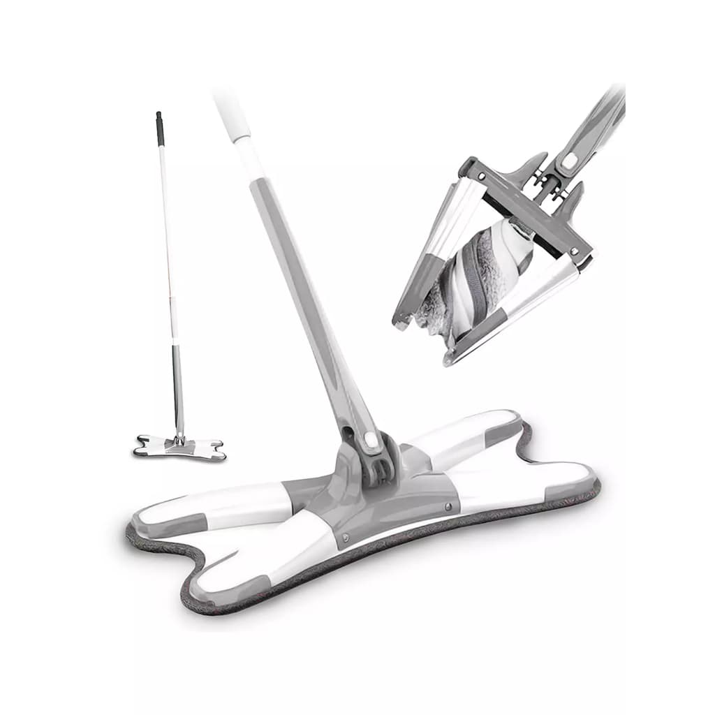 Esfregão Retrátil 360° com Cabeça Flexível e Pano Reutilizável – Limpeza Eficiente e Sem Esforço!