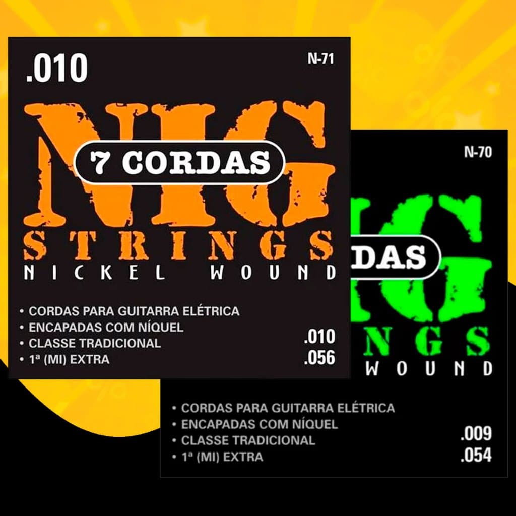 Encordoamento Guitarra 7 Cordas Nig N71 010-056 / N70 009-054 Jogo Corda Guitar Original