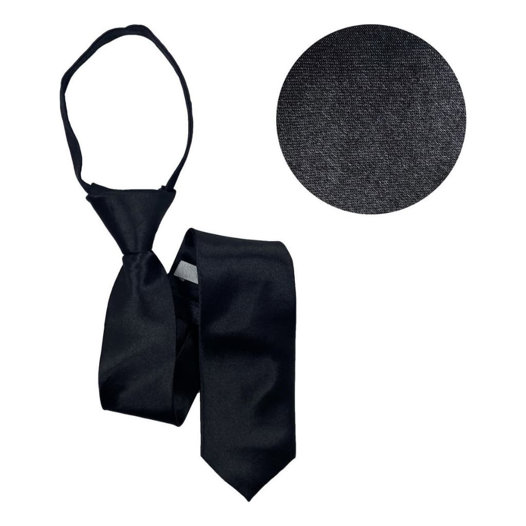 Kit 10 Gravatas Pretas Fosca Adulto Nó Pronto Zíper Lisa Formal 960 Fios Importada