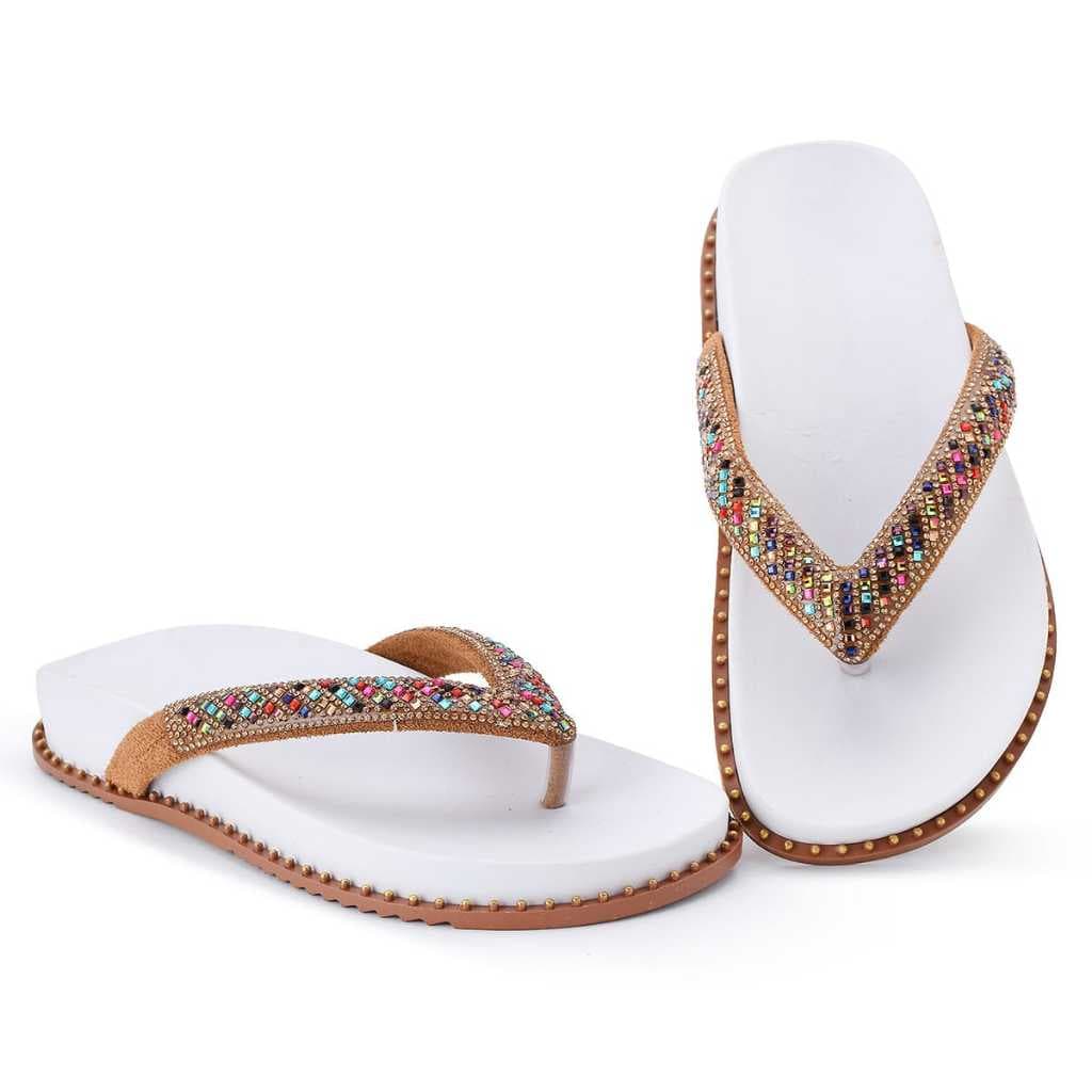 Papete Feminina Casual Urban com Strass e Sola Cravinho Conforto com Brilho e Estilosa