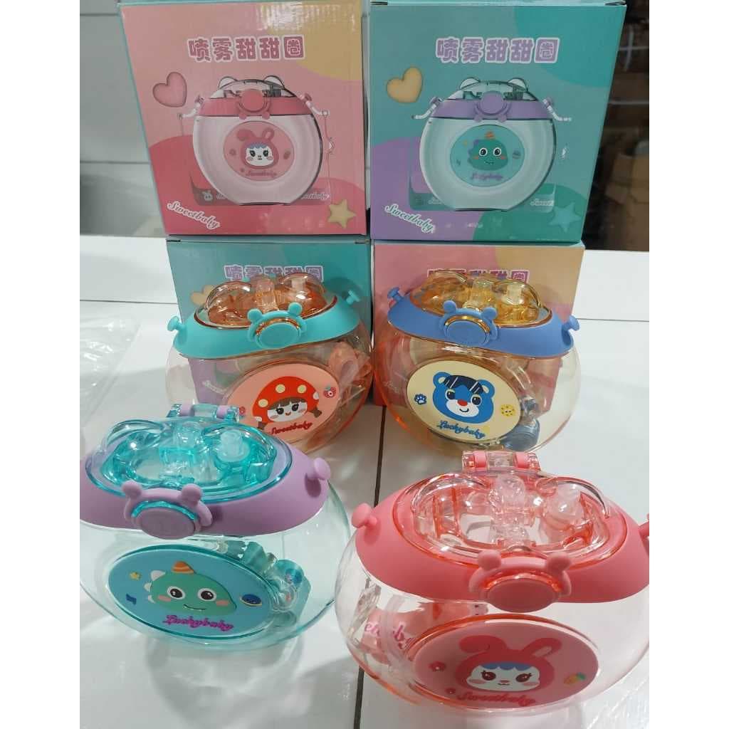 Garrafa Infantil Bebe com Tampa e Canudo e Alça Fofinho Rosquinha