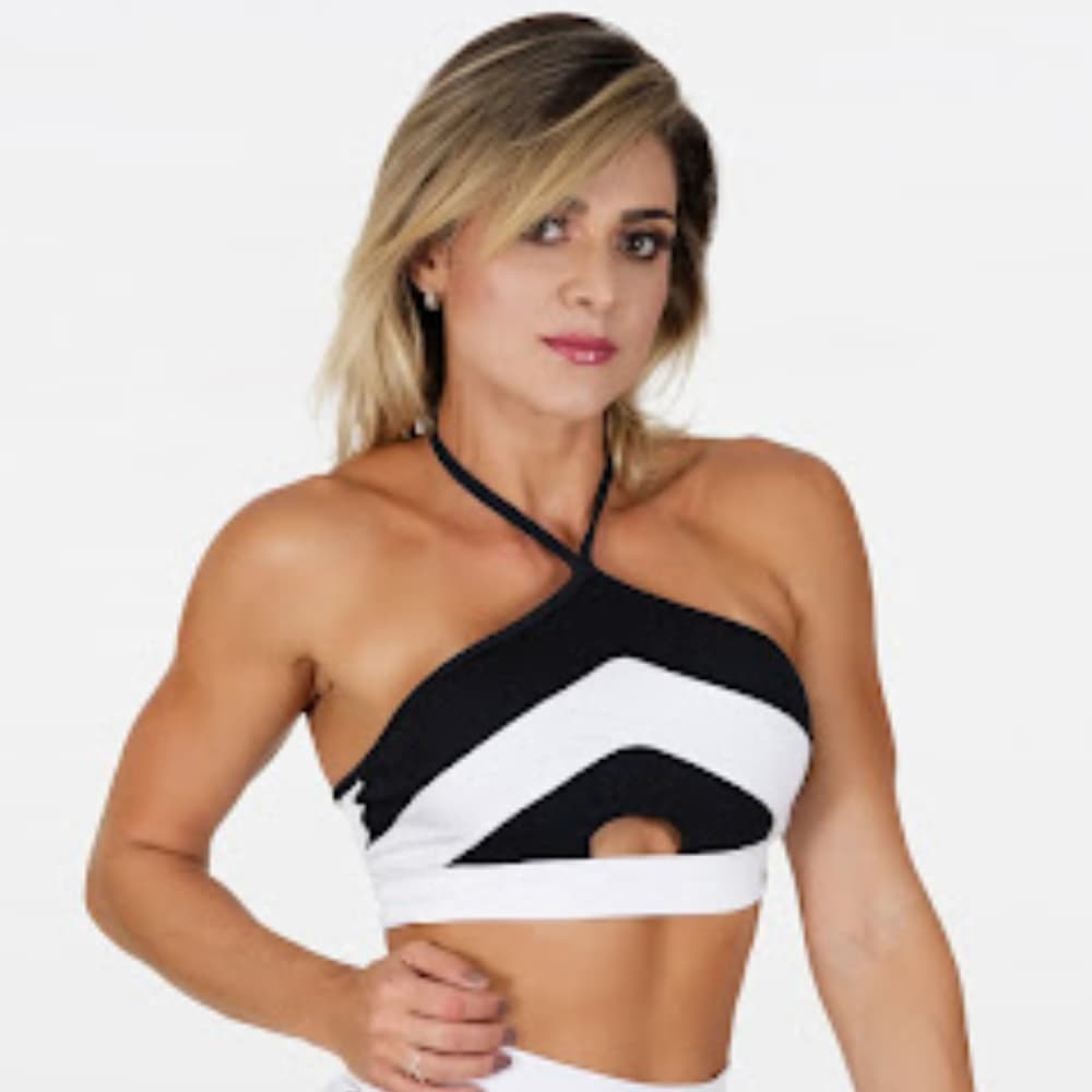 Cropped Top Amarrar Costas Nua Feminino Premium Fitness Academia Treino LIVIA