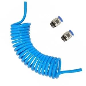 Mangueira Espiral Pu Azul 8mm P/ Ar Rosca M1/4"