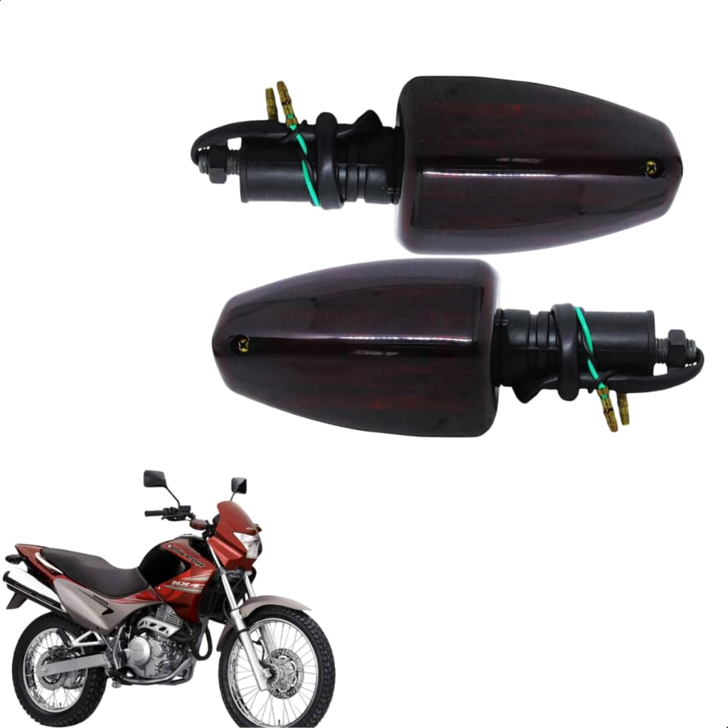 Pisca Seta Moto Para Nx4 Falcon 400 Ambar Par Promoção Barato
