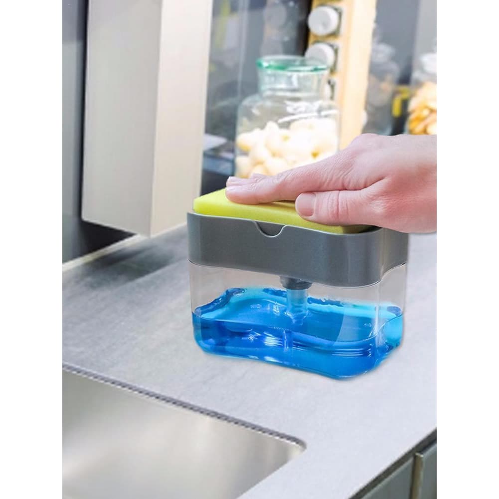 Dispenser de Detergente com Esponja – Prático e Econômico para Cozinha