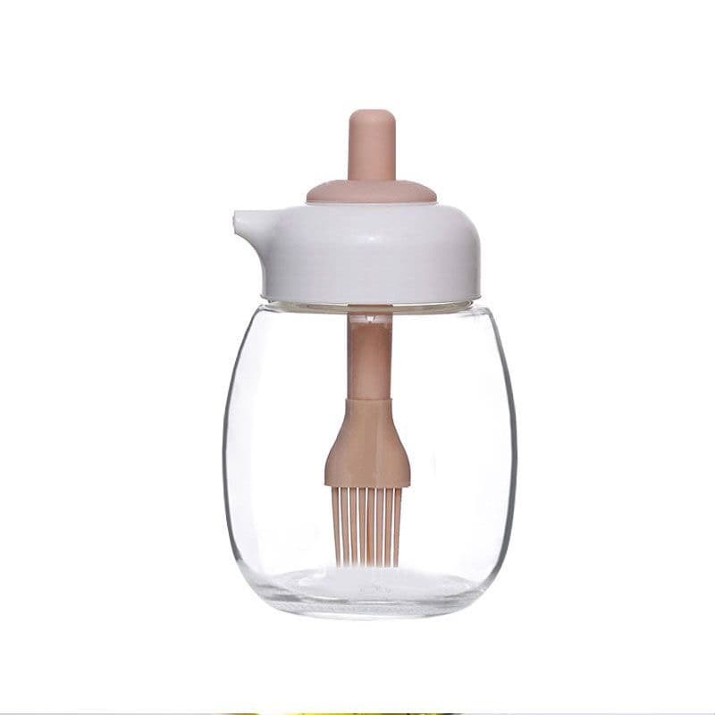 dispenser multiuso com pincel de silicone porta oleo azeite jarra de vidropressione para liberar óleo