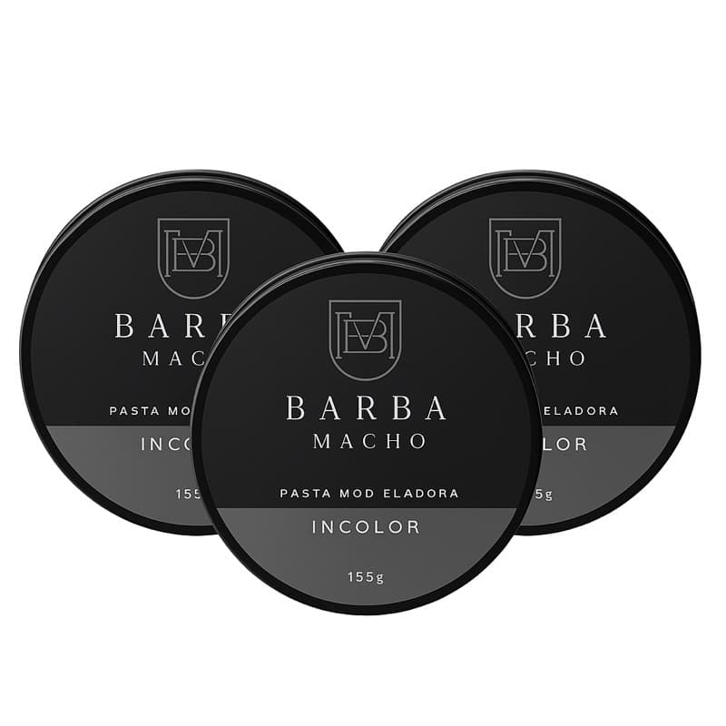 Kit 3 pomadas modeladora incolor  Barba macho