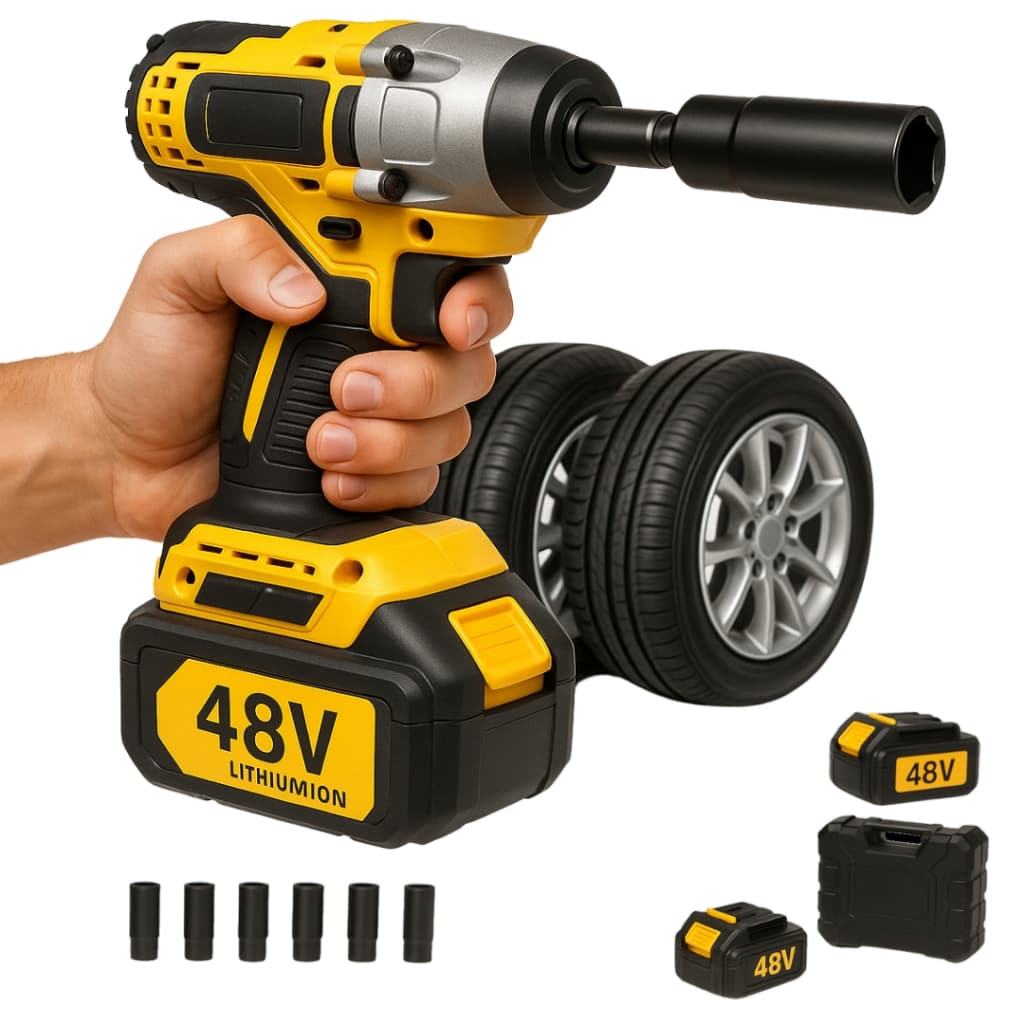 Kit Parafusadeira Chave De Impacto com Duas Baterias 48V Maleta Completo