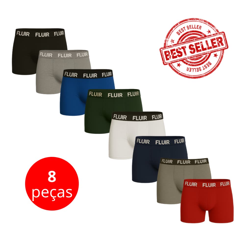 Kit Com 8 Cuecas Algodão Cotton Box Boxer Adulto