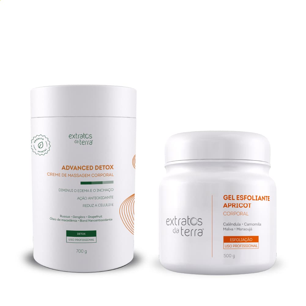 Kit Profissional Corporal Efeito Detox Corporal Desincha Extratos da Terra