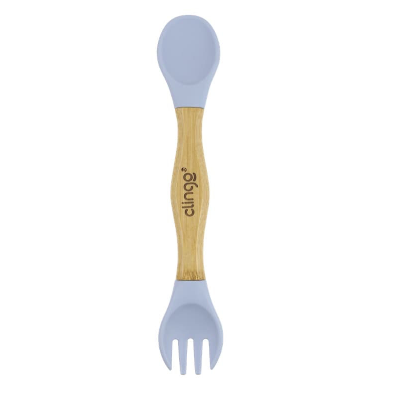 Garfolher 2 e 1 Sustentável de Bambu e Silicone para Introdução Alimentar