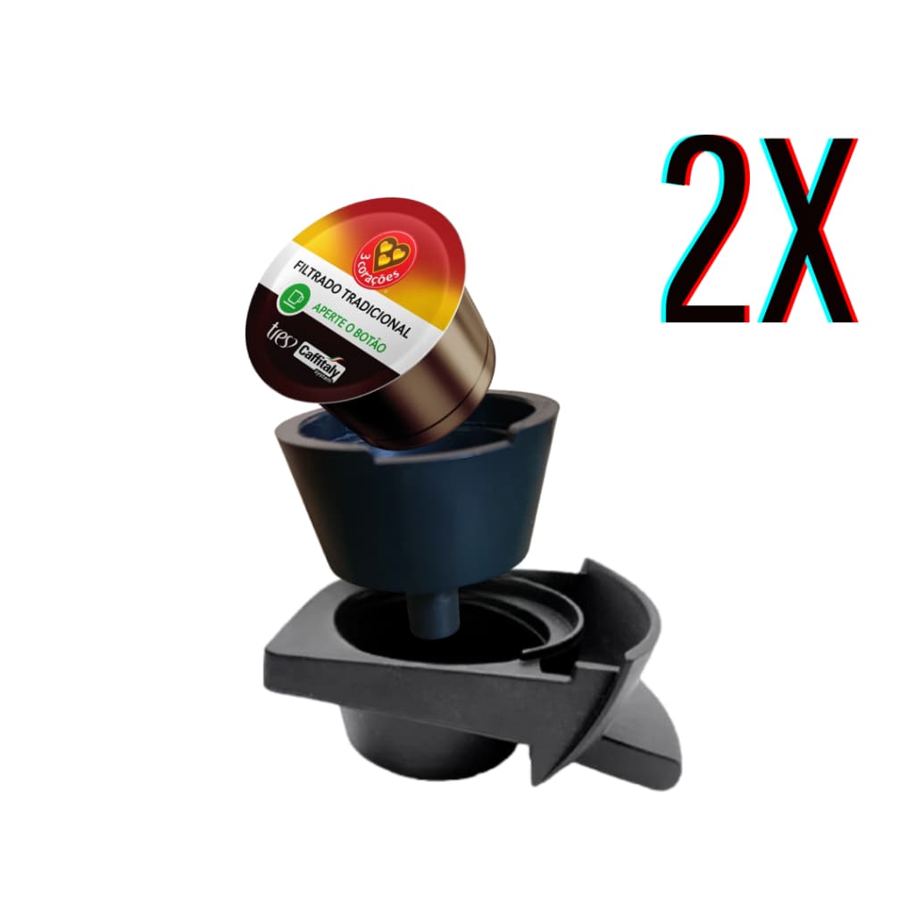 2x Adaptador Cápsulas Três Corações p/ Dolce Gusto Preto