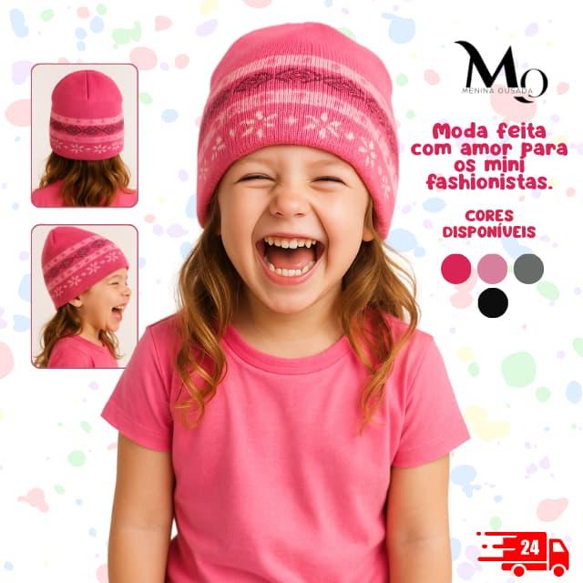 Touca Infantil de Tricot Forrada | Estilo + Conforto Inverno – M e G Gorro de Lã Criança Menina Touquinha de frio menina